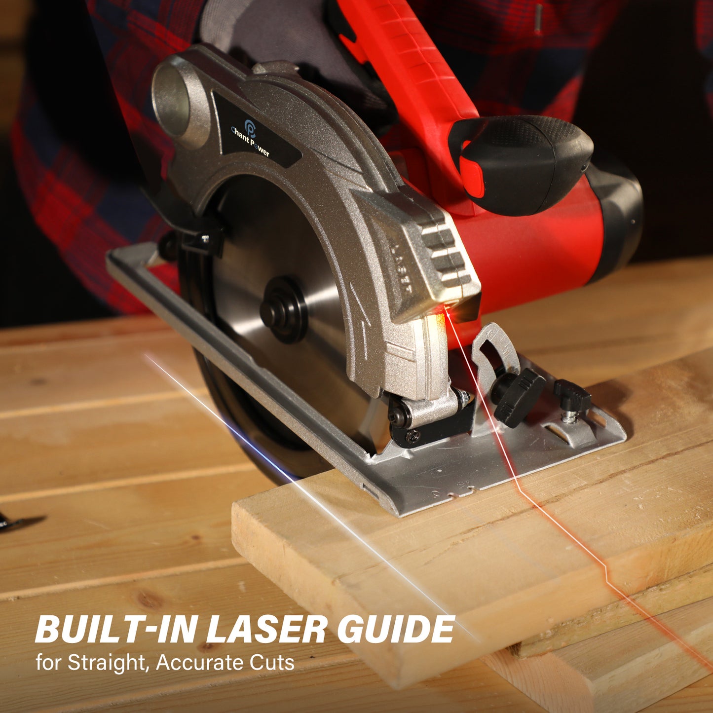 C P CHANTPOWER Circular Saw, 15 Amp Corded Circular Saw 7-1/4 Inch Electric Saw for Cutting Wood, Metal and Plastic