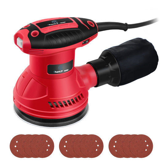 C P CHANTPOWER Orbital Sander 3.0 Amp 5 Inch Electric Sander Tool 6 Variable Speeds Random Orbit Sander for Woodworking, 7000-14000 RPM