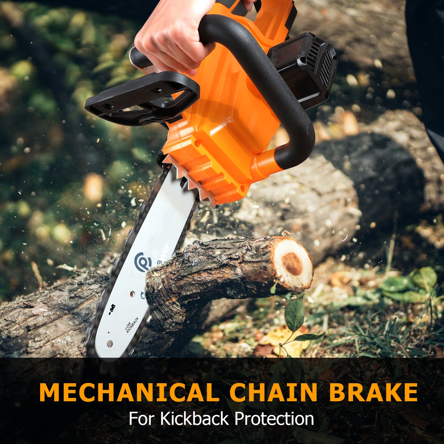 C P CHANTPOWER Cordless Chainsaw, 20V Electric Chainsaw, Battery Powered Chainsaw 10-Inch with 2.0-Ah Battery and Fast Charger