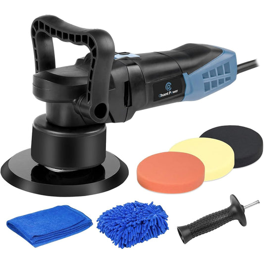 C P CHANTPOWER Buffer Polisher, 6 Inch Dual Action Polisher with Variable Speeds, Detachable Handles, Polishing Pads for Car Polishing, Sanding, Waxing