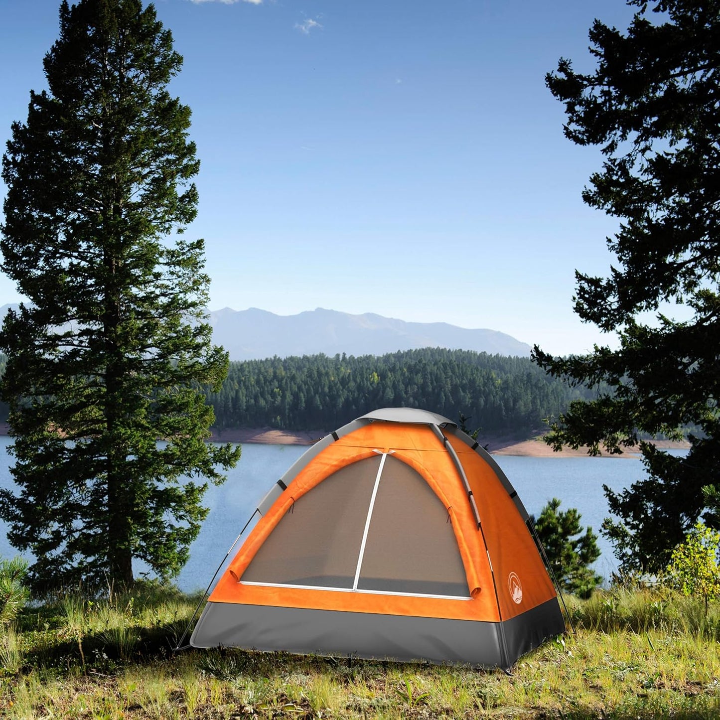 C P CHANTPOWER 2-Person Dome Tent – Easy Set Up Shelter with Rain Fly and Carry Bag for Camping, Beach, Backpacking, Hiking, and Festivals by Wakeman Outdoors