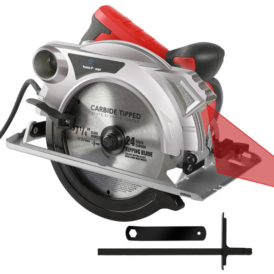 C P CHANTPOWER Circular Saw, 15 Amp Corded Circular Saw 7-1/4 Inch Electric Saw for Cutting Wood, Metal and Plastic